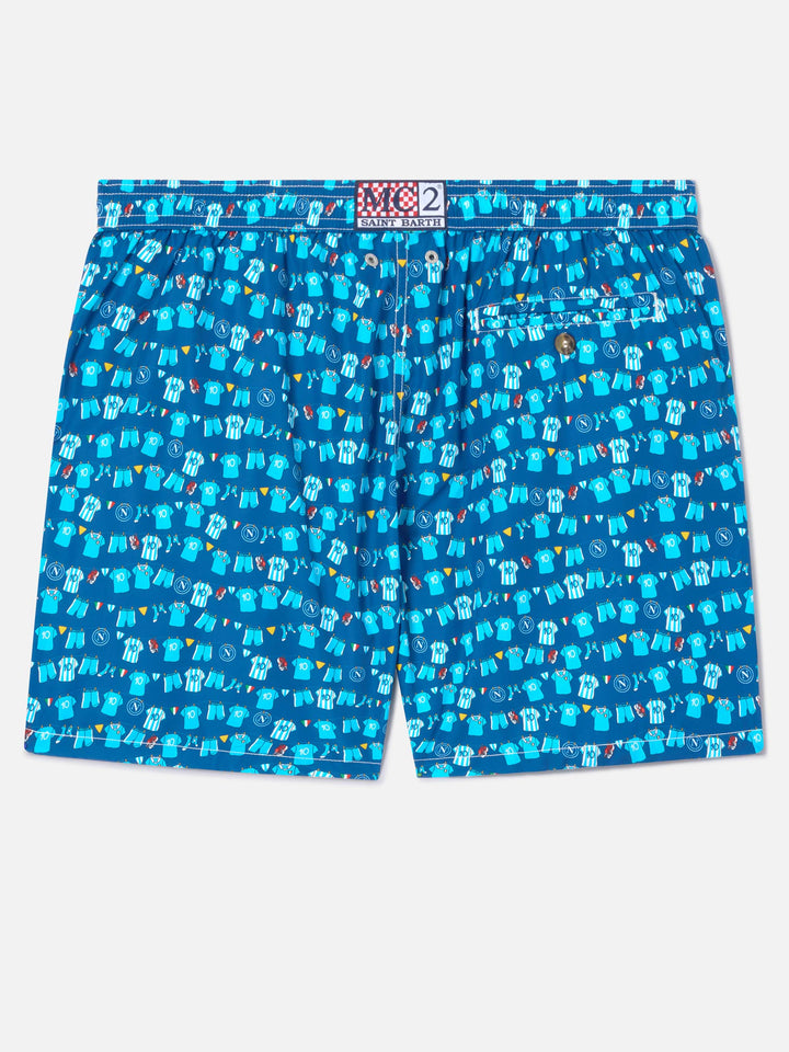 Navy blue Lighting Micro Fantasy swim shorts with SSC Napoli Balconi print | SSC NAPOLI SPECIAL EDITION