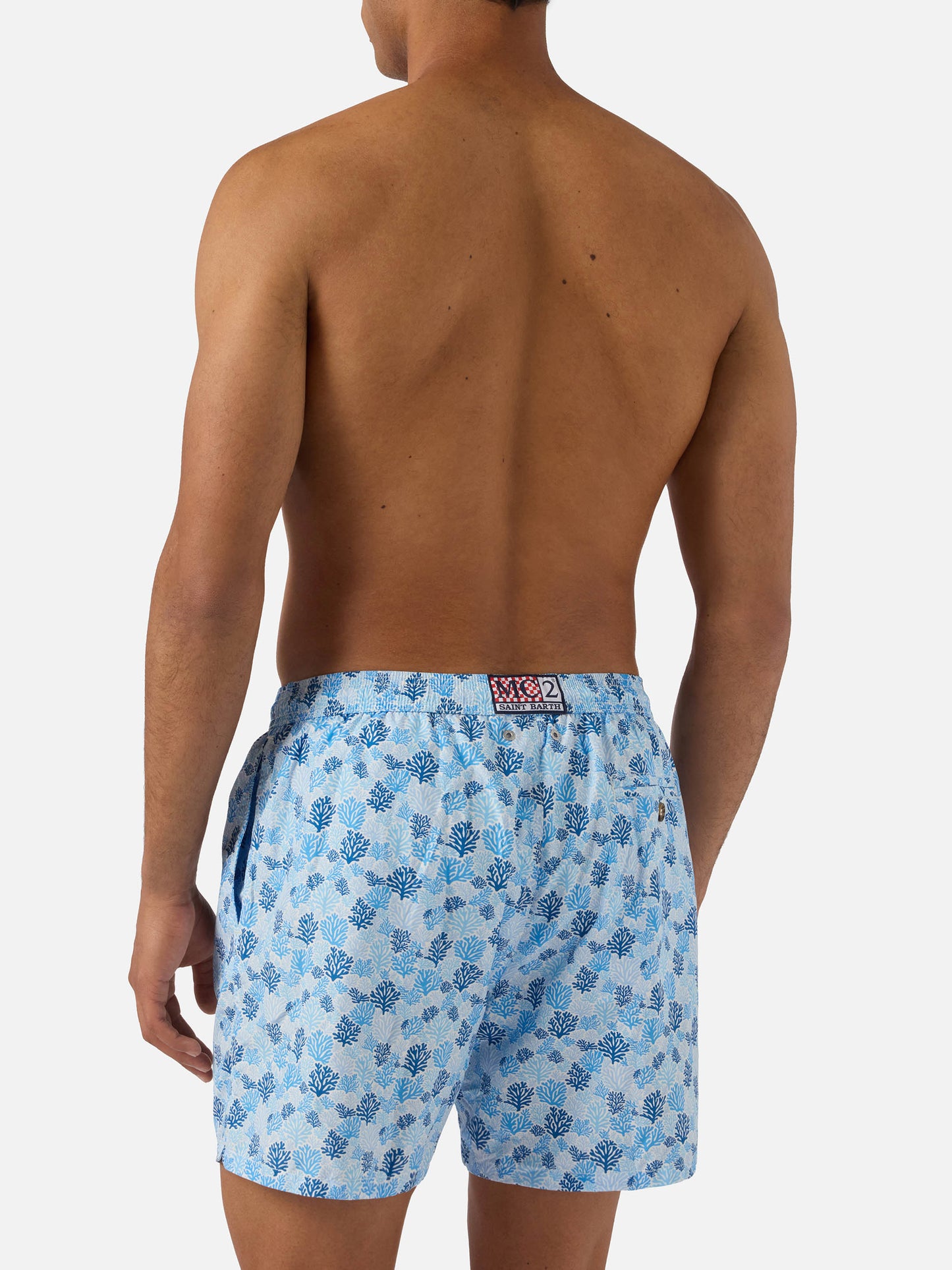 Costume mare Lighting Micro azzurro chiaro con stampa reef all-over