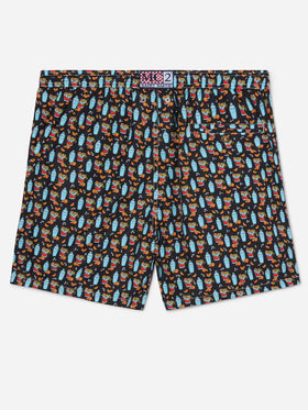 Black Lighting Micro swim shorts with negroni all-over print