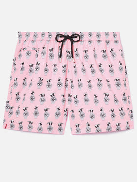 Short de bain Micro Pink Lighting avec imprimé all-over panda et montres 