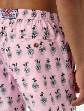 Short de bain Micro Pink Lighting avec imprimé all-over panda et montres 