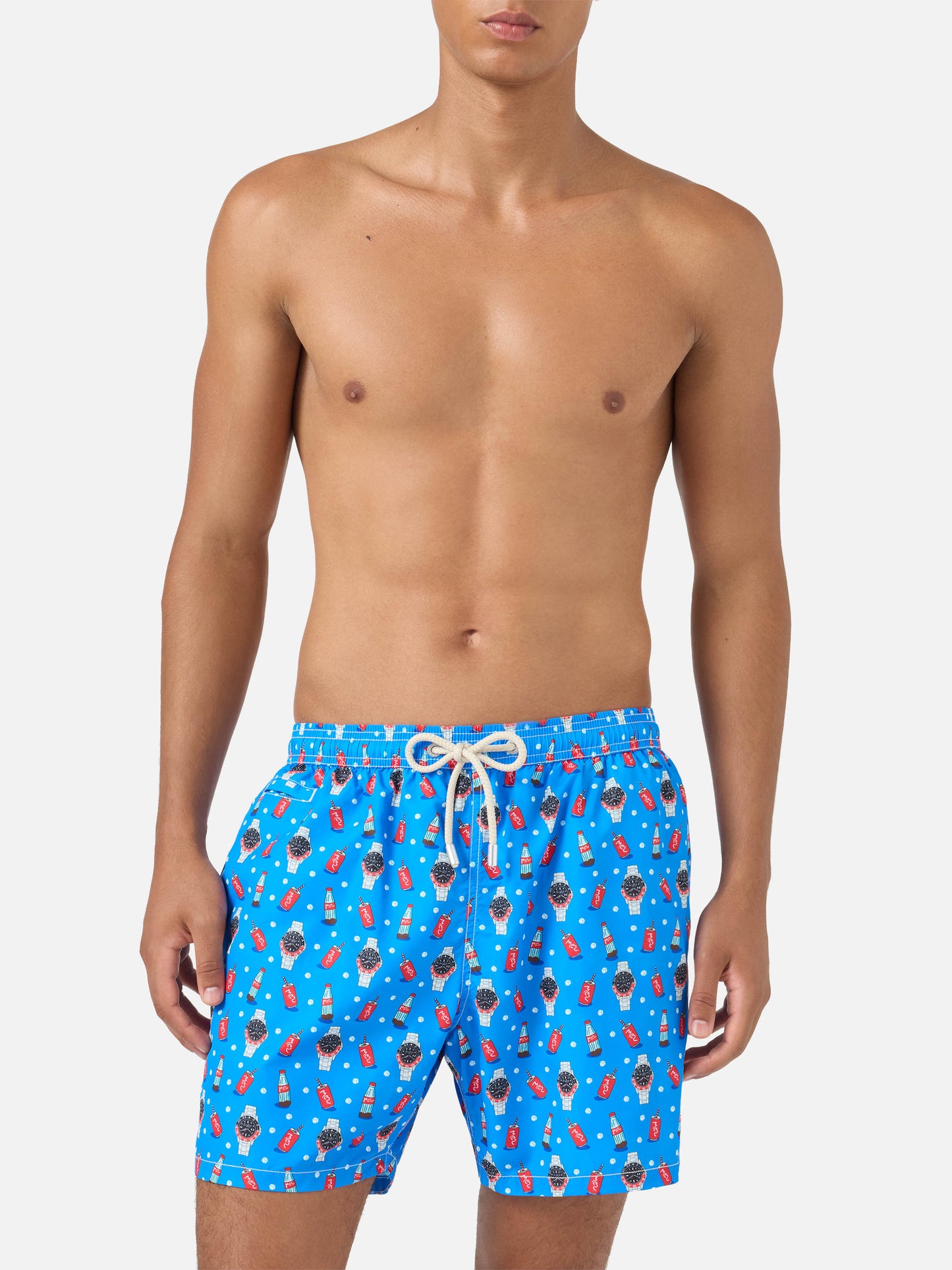 Bañador micro Blue Lighting con estampado Watch Red Cola 