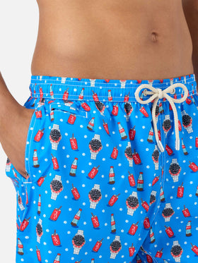 Bañador micro Blue Lighting con estampado Watch Red Cola 