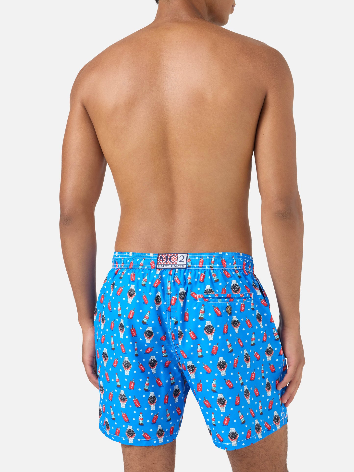 Bañador micro Blue Lighting con estampado Watch Red Cola 
