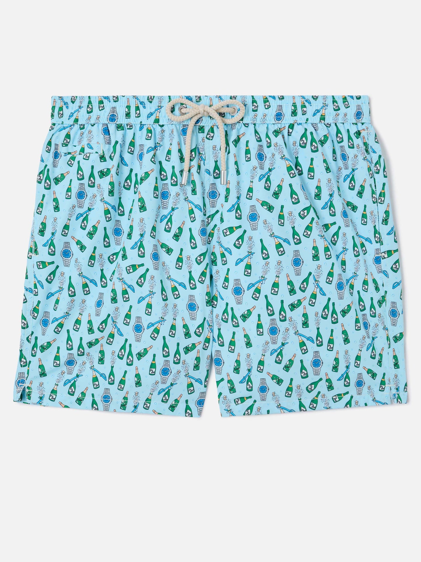Short de bain Micro Lighting bleu clair avec imprimé watch sabrage 