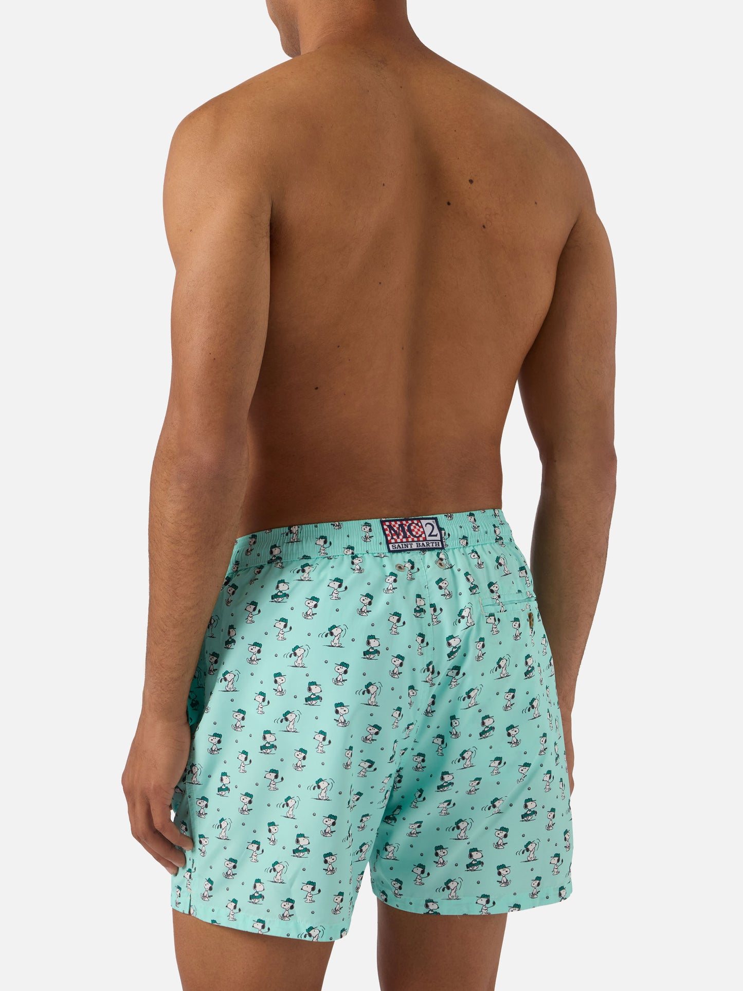 Bañador corto Lighting Micro verde claro con estampado Snoopy golf | Special Edition 