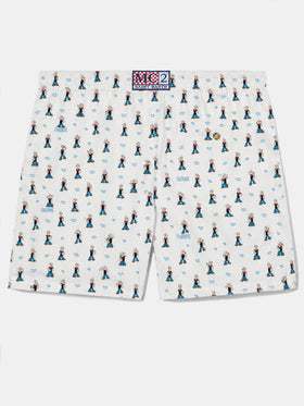 White Lighting Micro swim shorts with Popeye all-over print | POPEYE SPECIAL EDITION