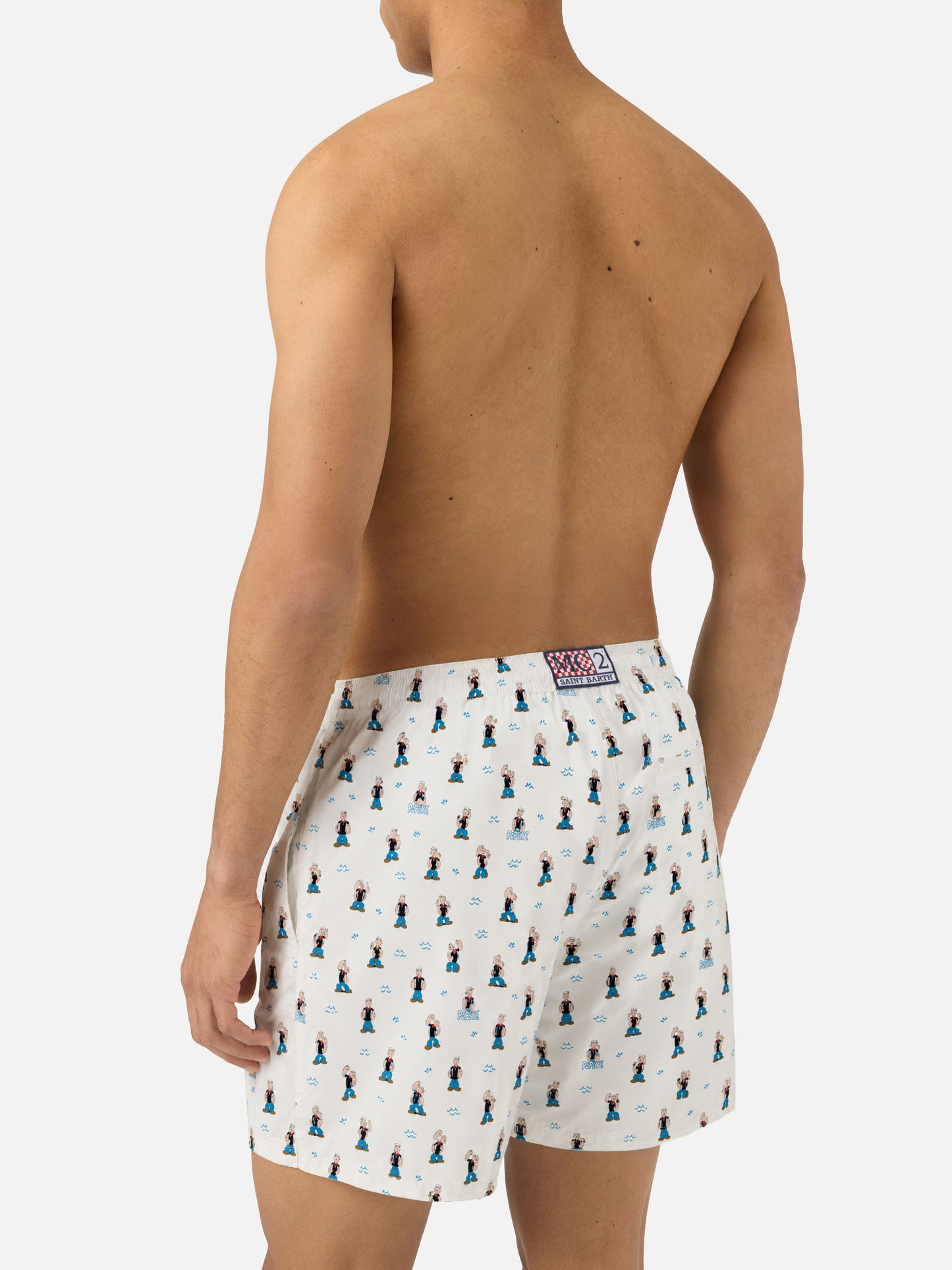 White Lighting Micro swim shorts with Popeye all-over print | POPEYE SPECIAL EDITION