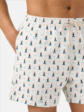 White Lighting Micro swim shorts with Popeye all-over print | POPEYE SPECIAL EDITION