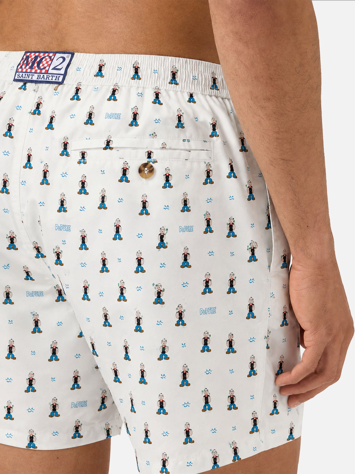 White Lighting Micro swim shorts with Popeye all-over print | POPEYE SPECIAL EDITION