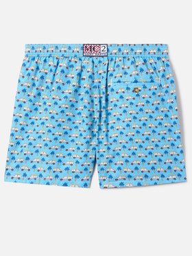 Light blue Lighting Micro swim shorts with Fiat Panda print | Special Edition