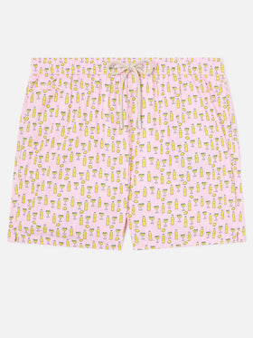 Shorts mare rosa Lighting Micro con stampa cocktail Tassoni | Special Edition
