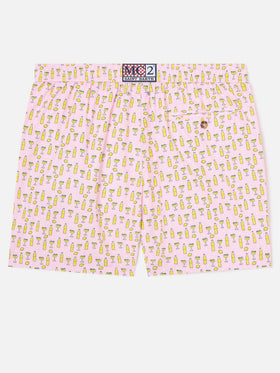 Shorts mare rosa Lighting Micro con stampa cocktail Tassoni | Special Edition