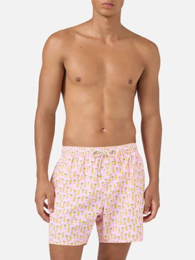 Shorts mare rosa Lighting Micro con stampa cocktail Tassoni | Special Edition