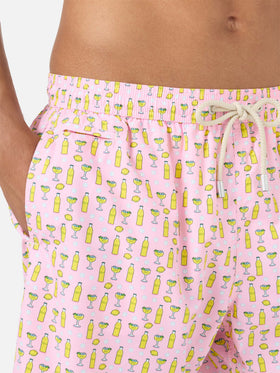 Shorts mare rosa Lighting Micro con stampa cocktail Tassoni | Special Edition