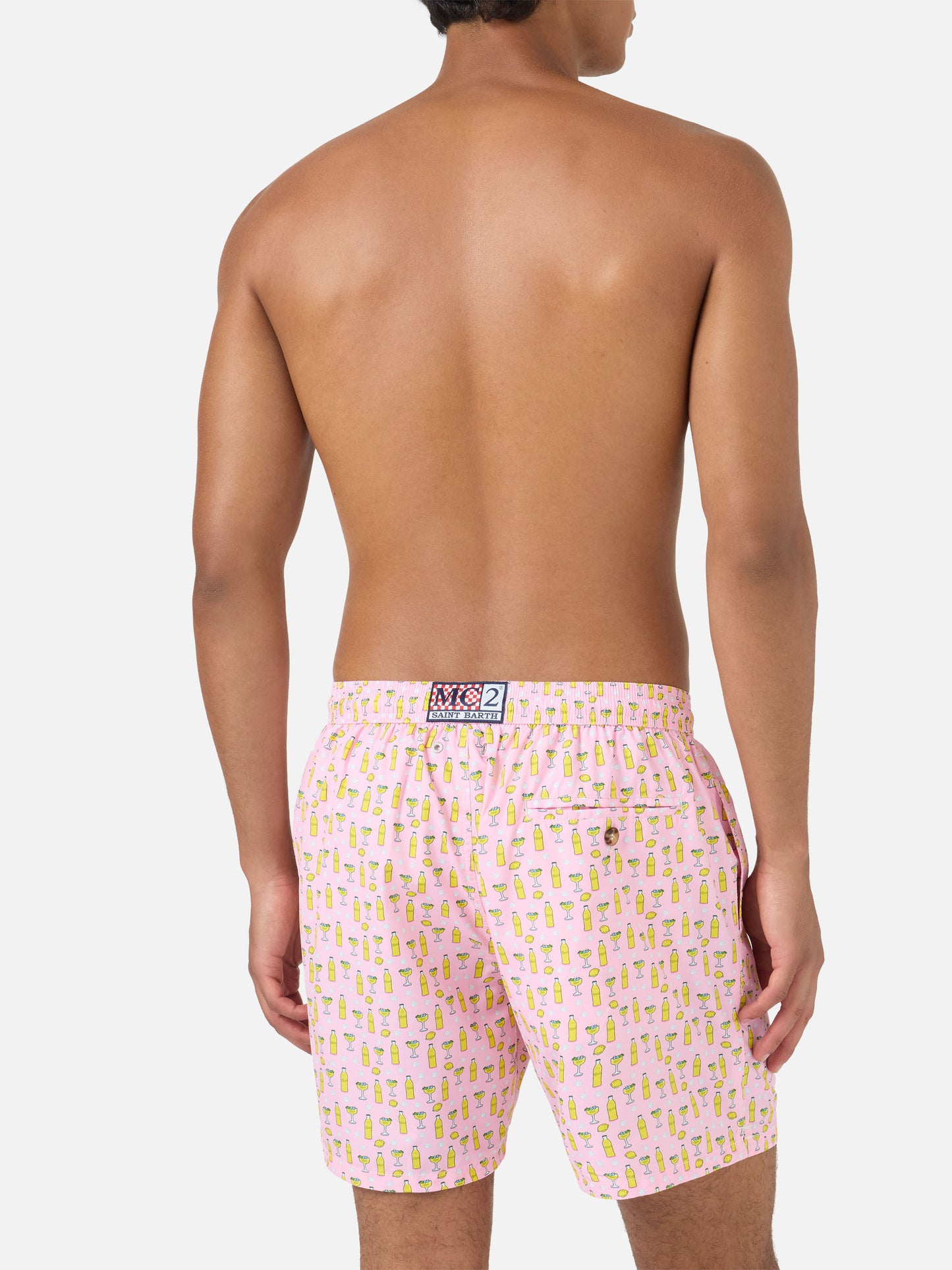 Shorts mare rosa Lighting Micro con stampa cocktail Tassoni | Special Edition