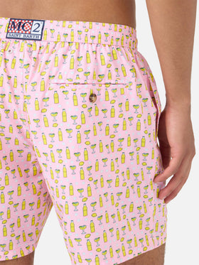 Shorts mare rosa Lighting Micro con stampa cocktail Tassoni | Special Edition