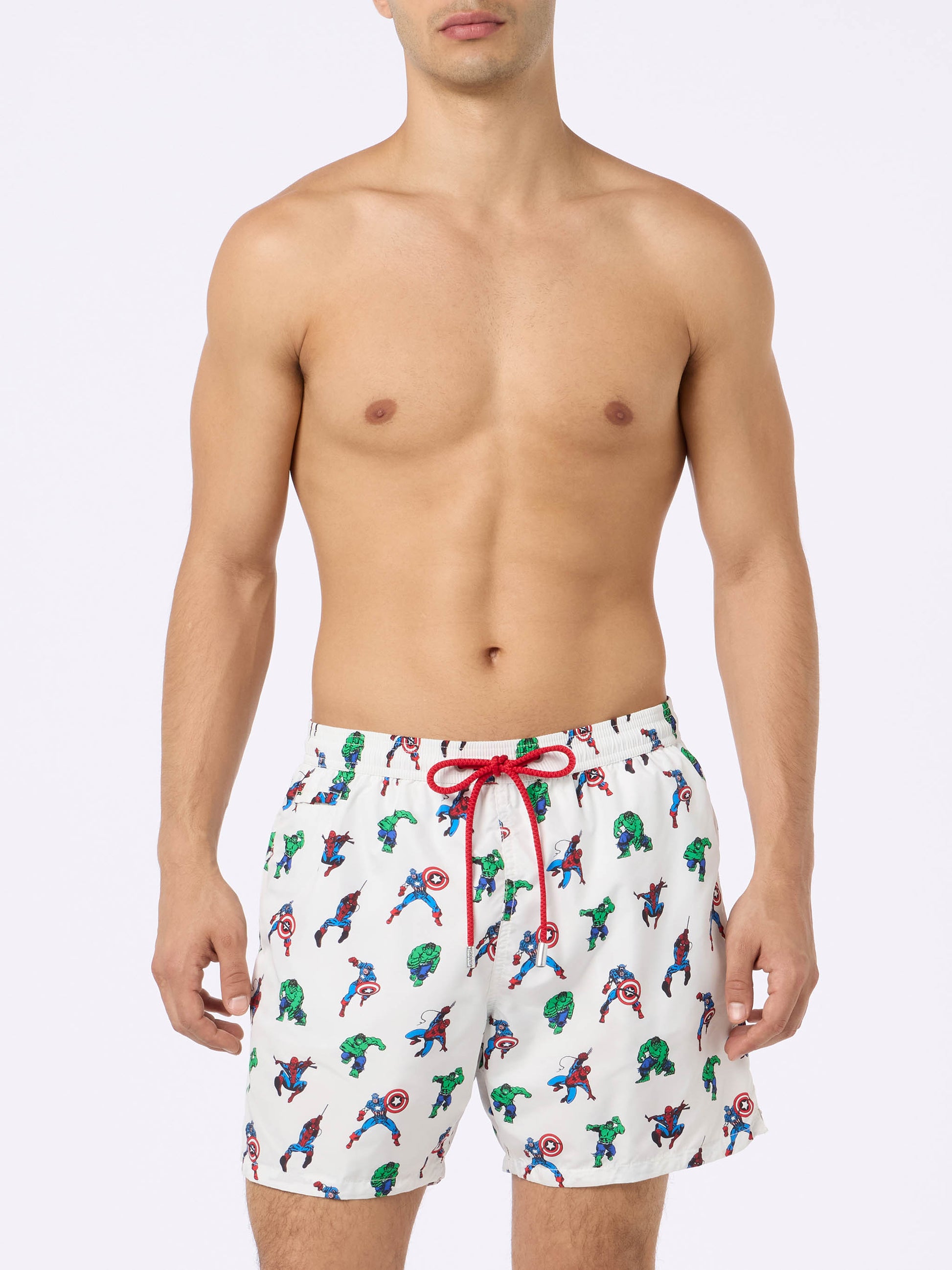 Man lightweight fabric swim-shorts Lighting Micro Fantasy with Marvel Super Heroes print | MARVEL SPECIAL EDITION - MC2 Saint Barth
