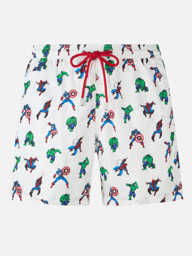 Man lightweight fabric swim-shorts Lighting Micro Fantasy with Marvel Super Heroes print | MARVEL SPECIAL EDITION - MC2 Saint Barth