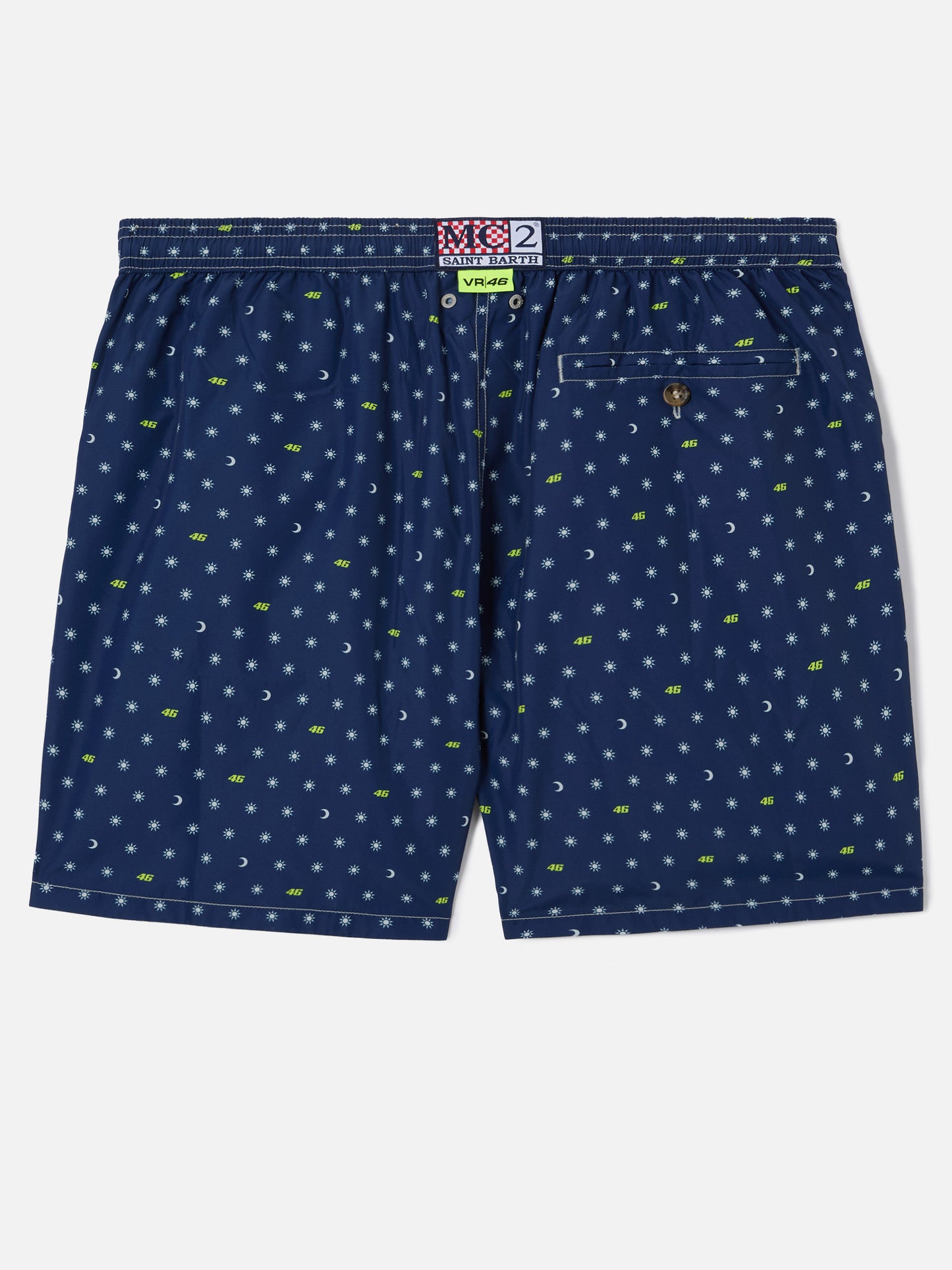 Short de bain Lighting Micro bleu marine avec imprimé all-over VR46 | VR46 SPECIAL EDITION 