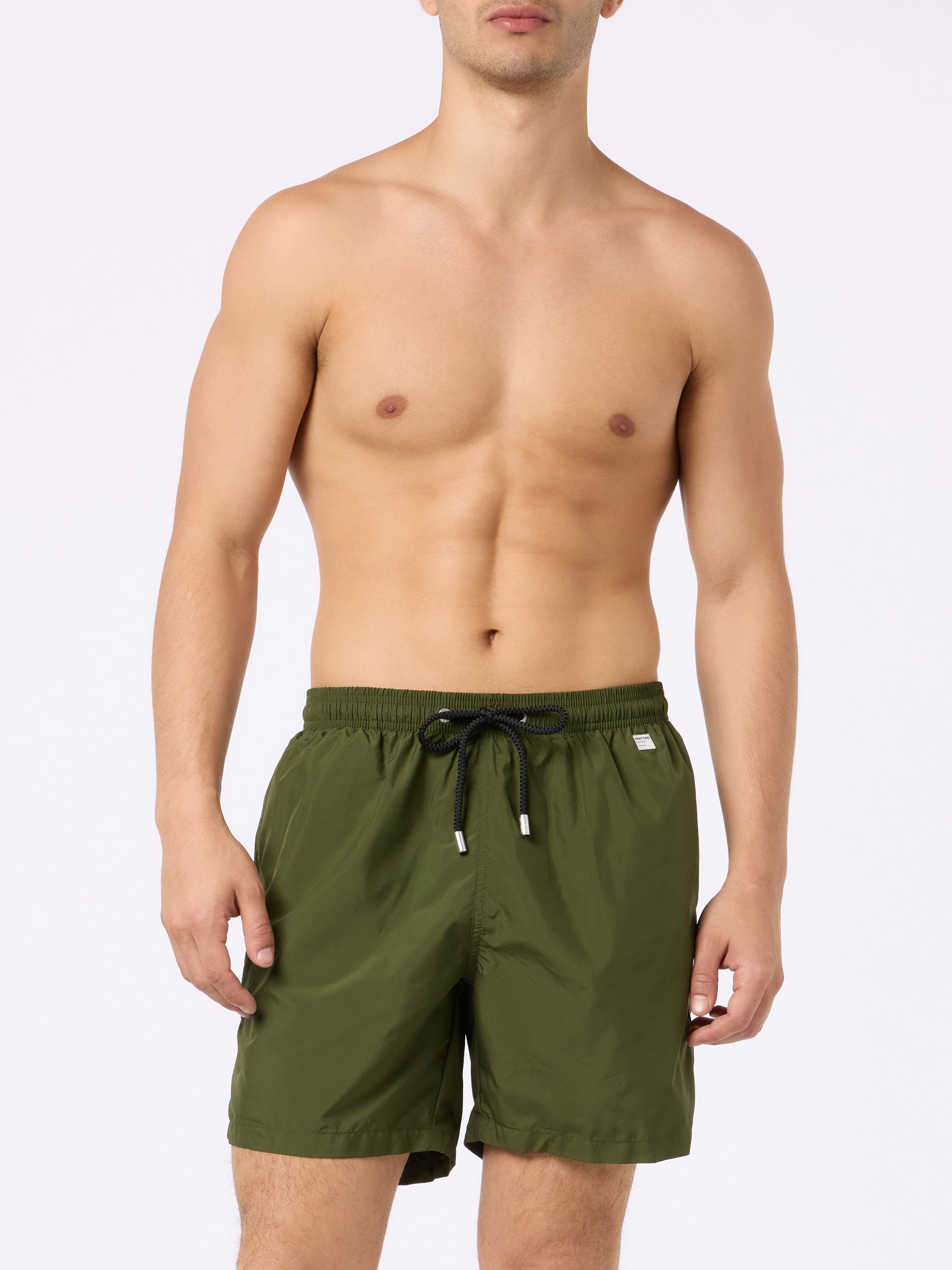 Man lightweight fabric military green swim shorts Lighting Pantone | PANTONE® SPECIAL EDITION - MC2 Saint Barth