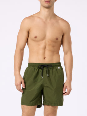 Man lightweight fabric military green swim shorts Lighting Pantone | PANTONE® SPECIAL EDITION - MC2 Saint Barth