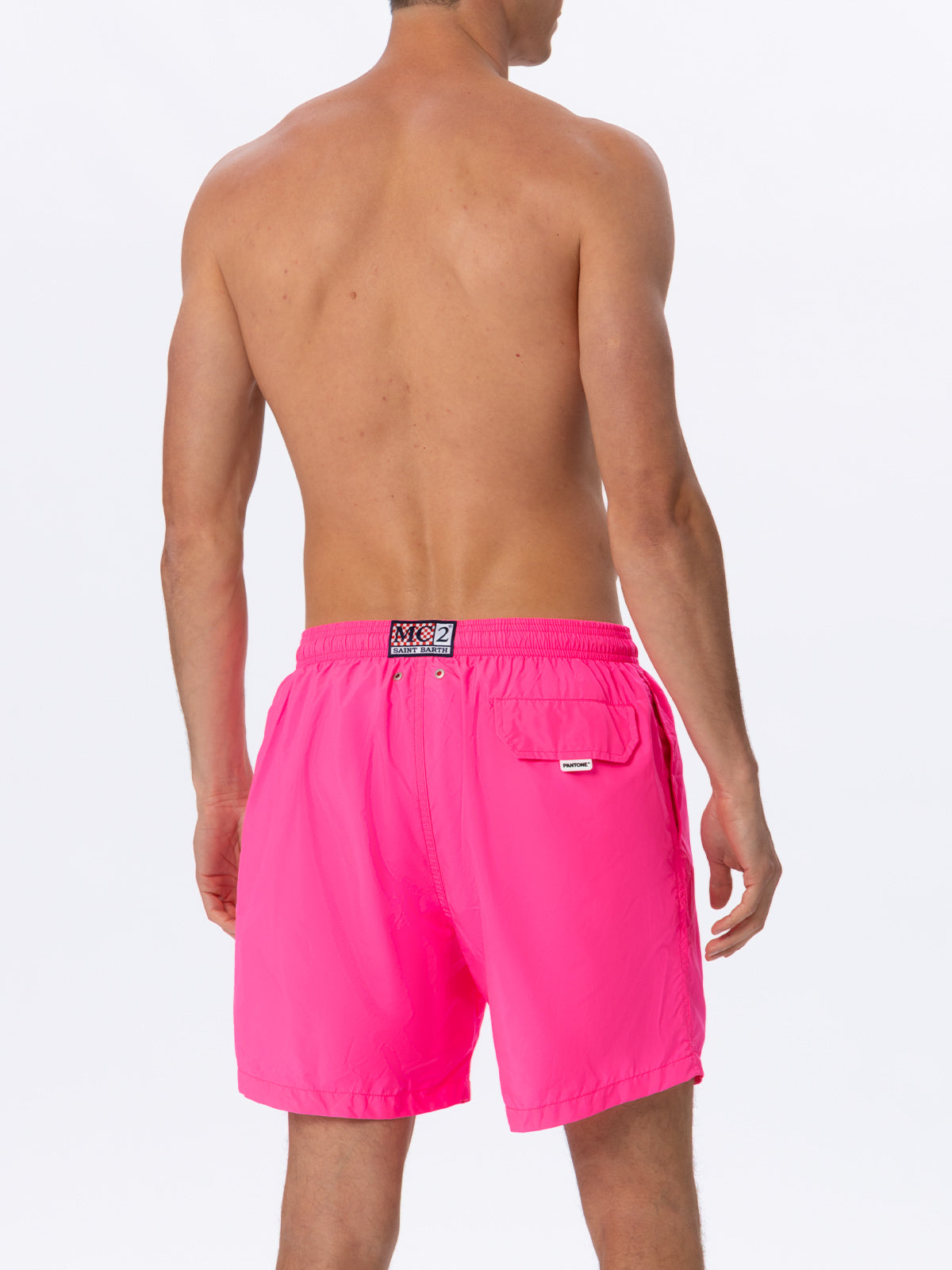 Man lightweight fabric fluo pink swim shorts Lighting Pantone | PANTONE® SPECIAL EDITION - MC2 Saint Barth