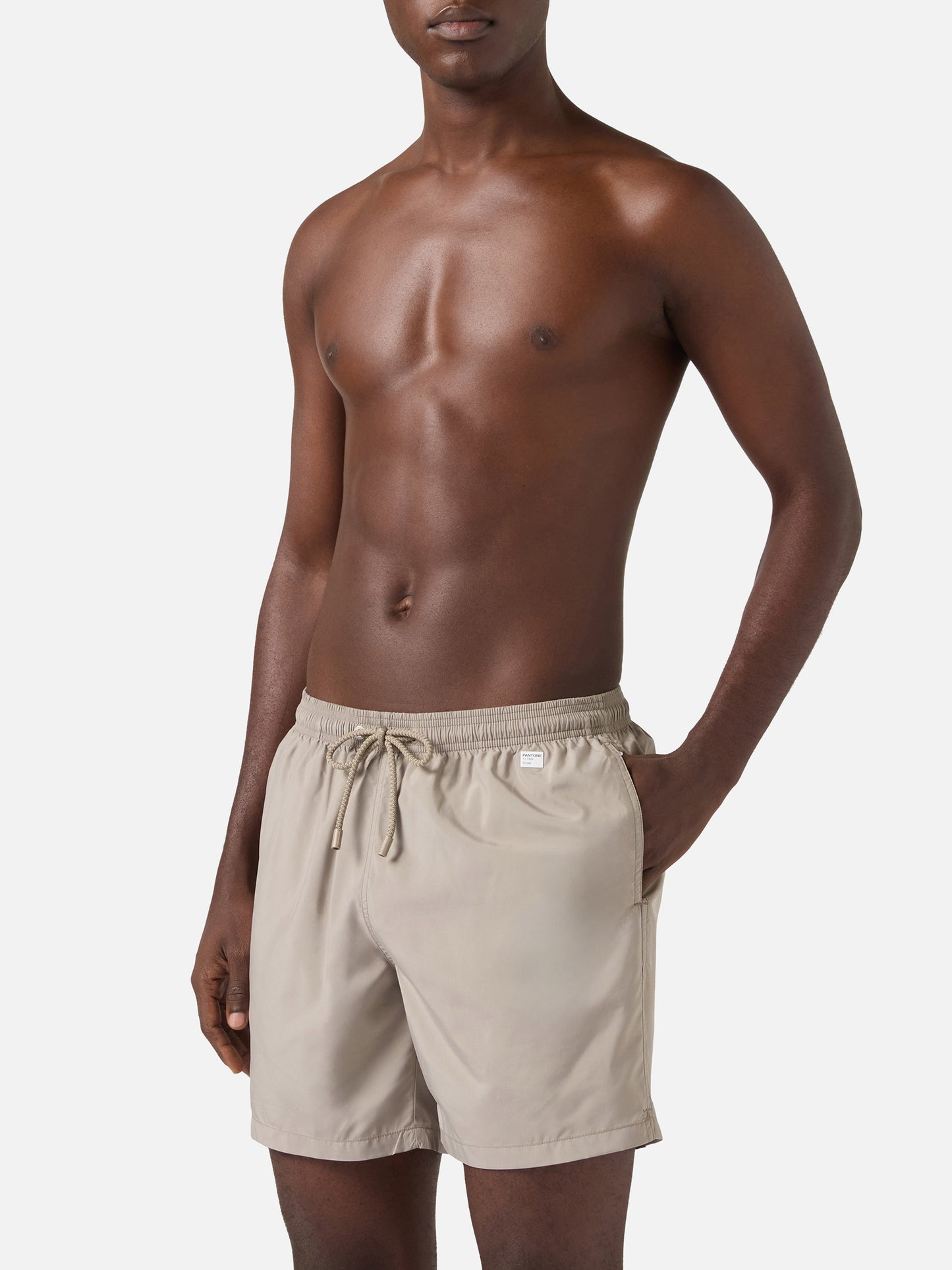 Lighting Pantone swim shorts in solid khaki | Special Edition