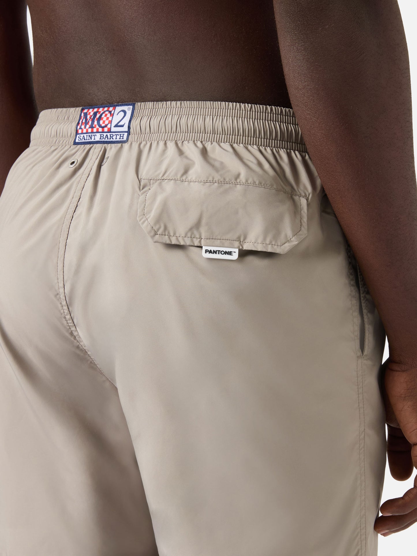 Lighting Pantone swim shorts in solid khaki | Special Edition