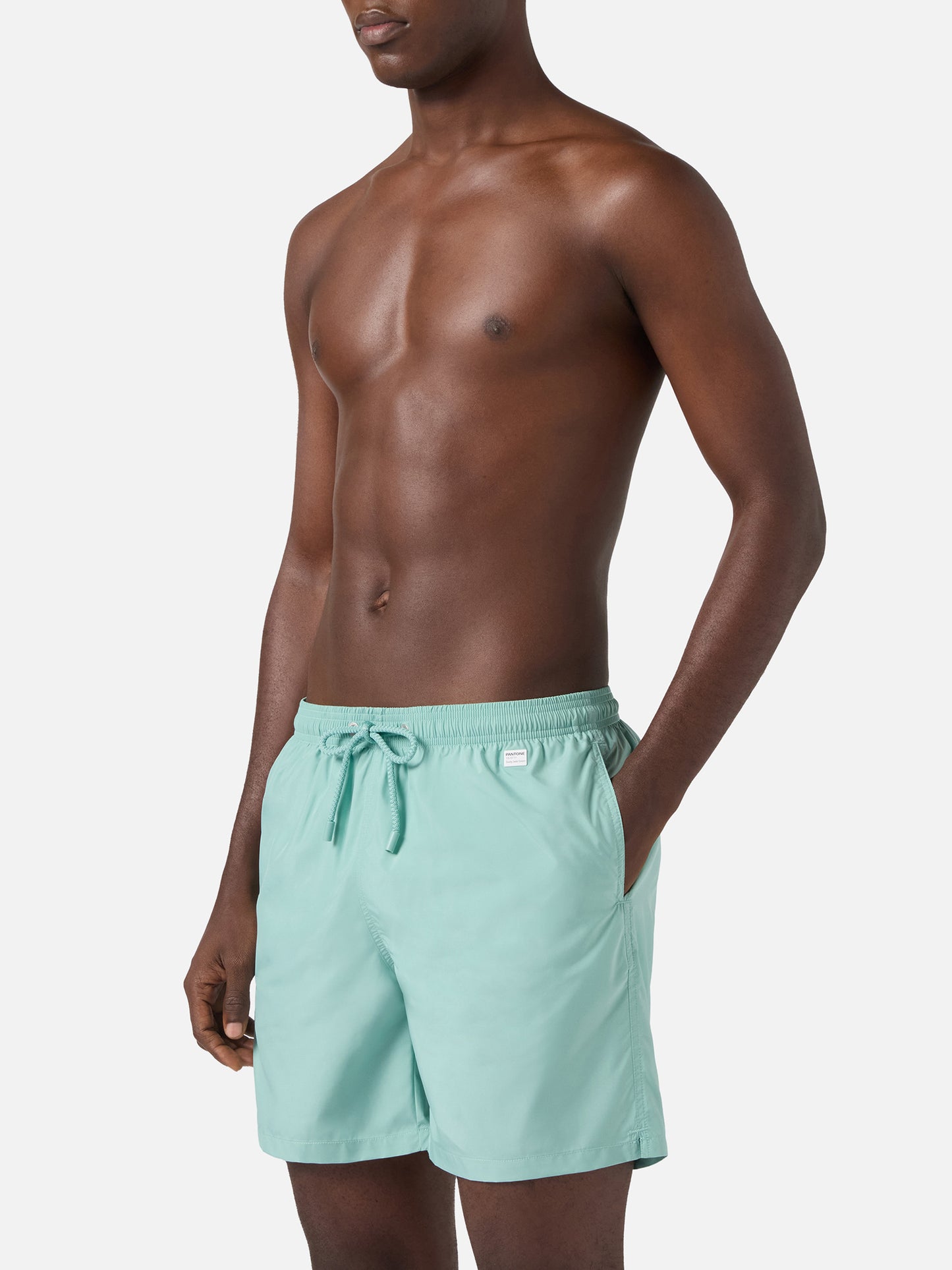 Lighting Pantone swim shorts in solid aqua green | Special Edition