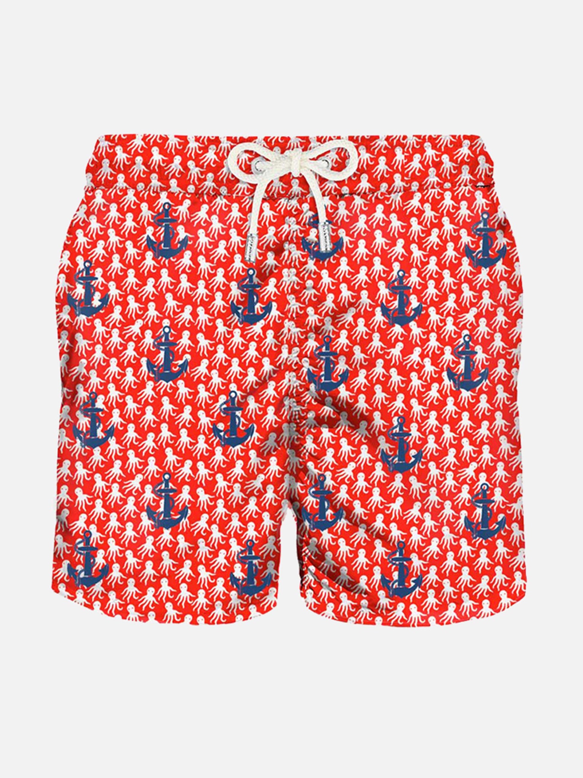 Man light fabric swim shorts with anchors embroidery - MC2 Saint Barth