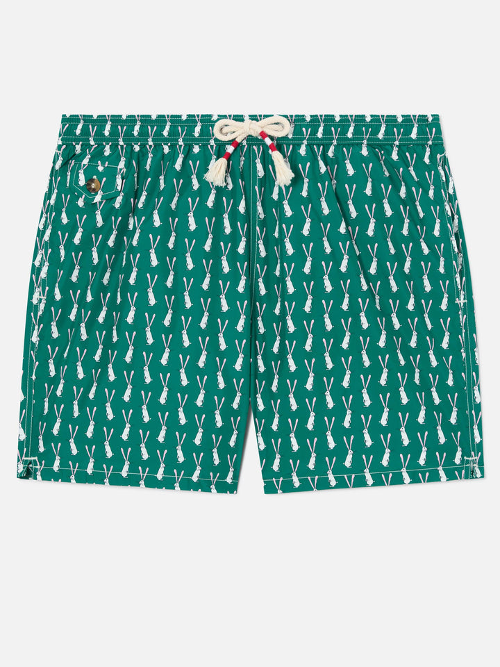 Badeshorts für Herren aus leichtem Stoff Lighting 70 mit Kaninchen-Print