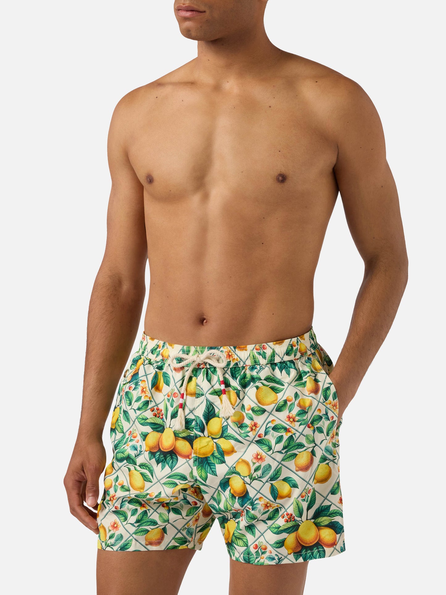 Bañador Lighting 70 con estampado majolica de limones 