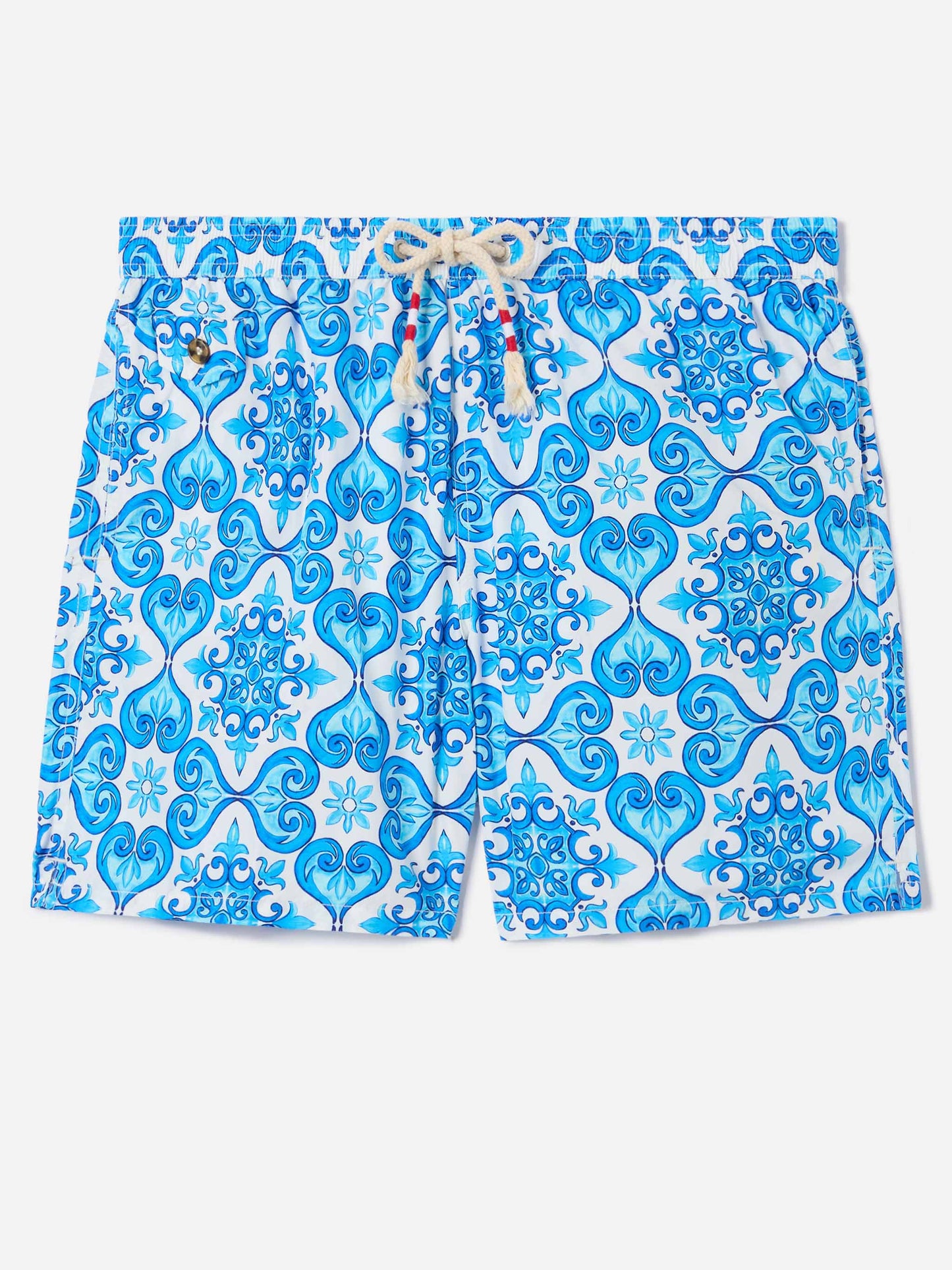 Short de bain Lighting 70 avec imprimé majolique bleu 