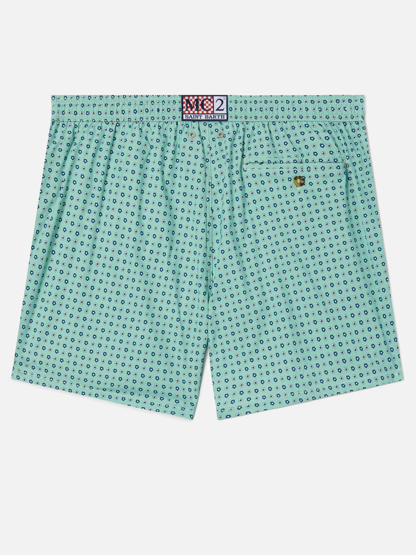 Light green Lighting Micro swim shorts with all-over geometric print