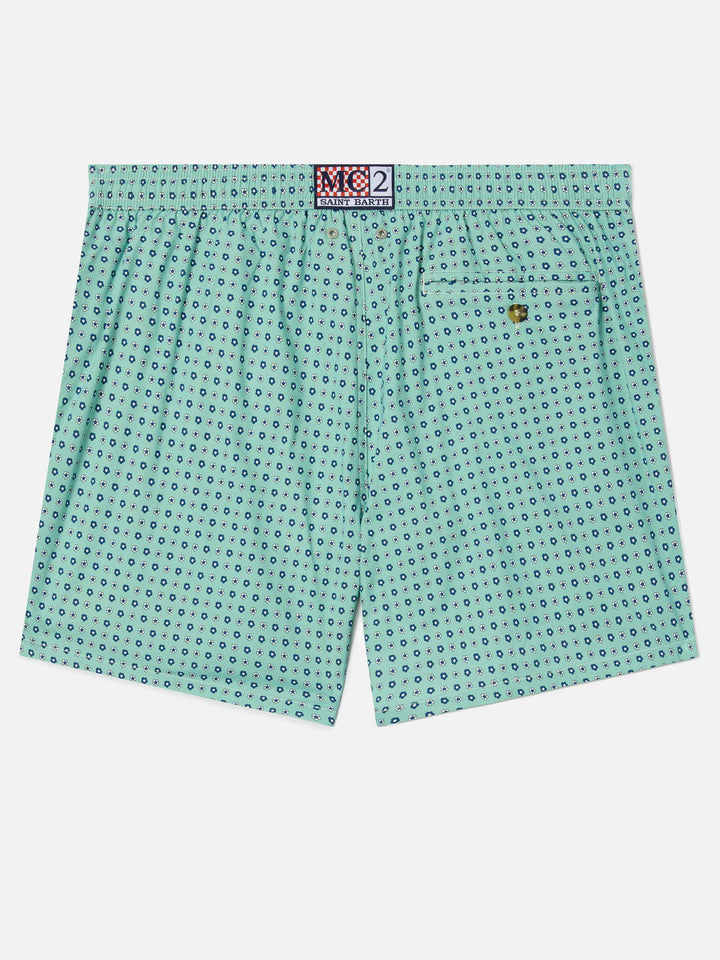 Light green Lighting Micro swim shorts with all-over geometric print
