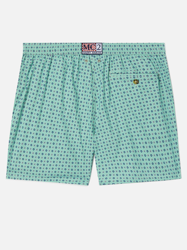 Light green Lighting Micro swim shorts with all-over geometric print