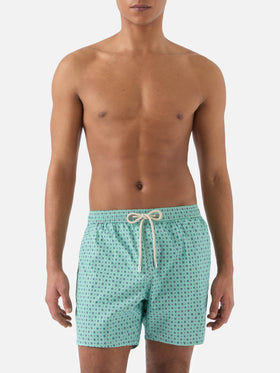 Light green Lighting Micro swim shorts with all-over geometric print