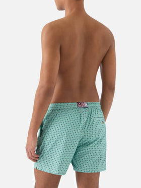 Light green Lighting Micro swim shorts with all-over geometric print