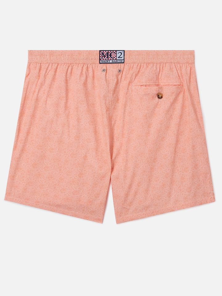 Orange Lighting Micro swim shorts with all-over octopus print