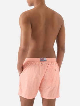 Orange Lighting Micro swim shorts with all-over octopus print