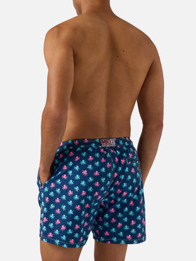 Navy blue Lighting Micro swim shorts with all-over octopus print