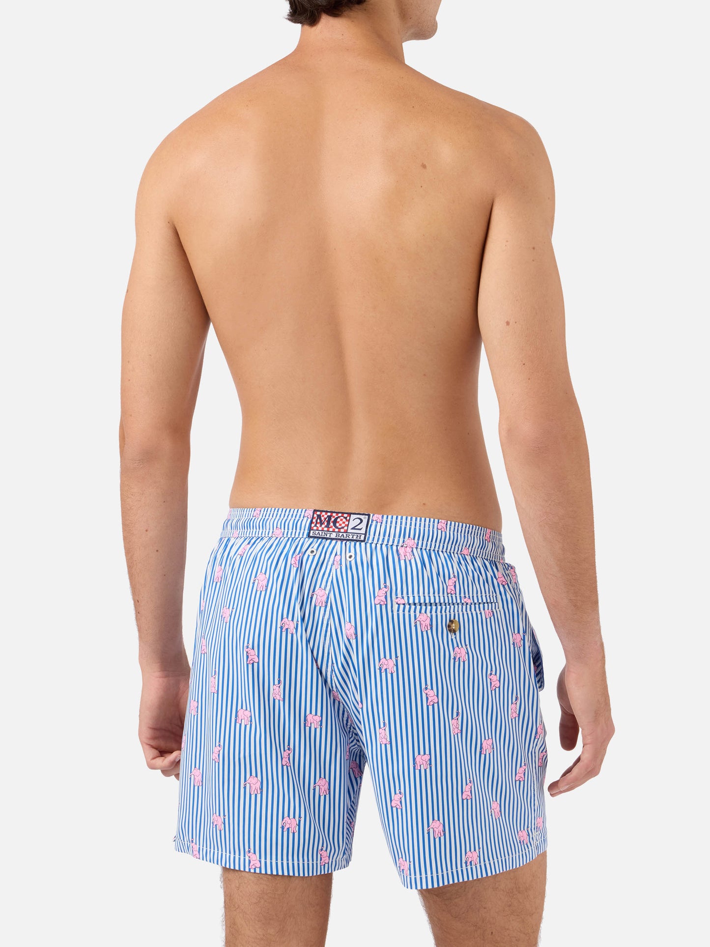 Badehose Navy Lighting Micro mit Elefanten-Allover-Print 