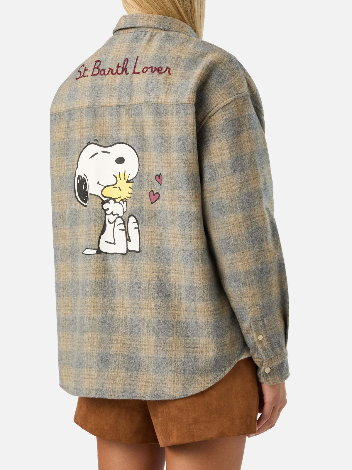 Lully wool blend flannel shirt with Snoopy embroidery | Special edition