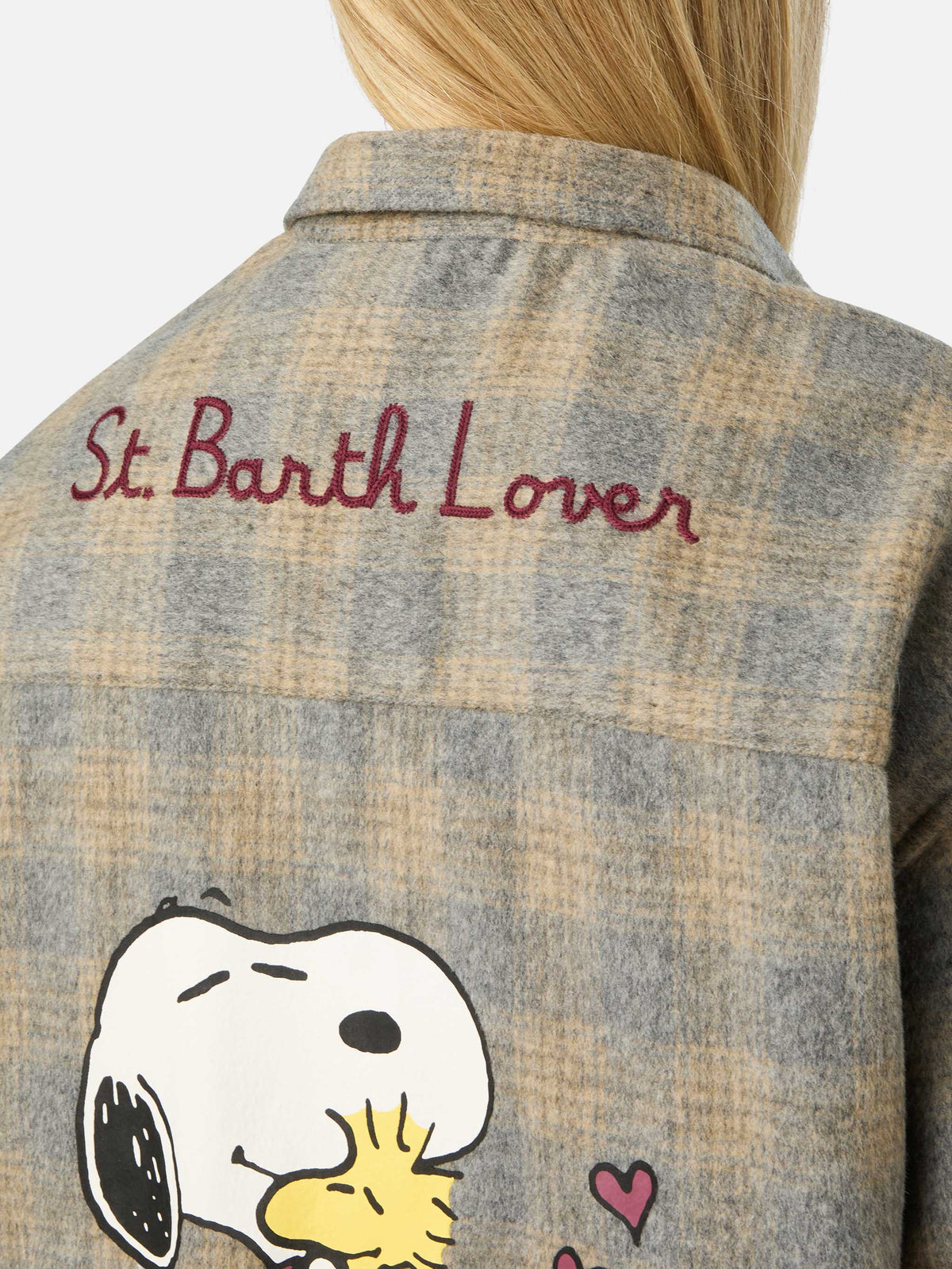 Lully wool blend flannel shirt with Snoopy embroidery | Special edition