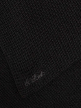 Black Lina wool scarf