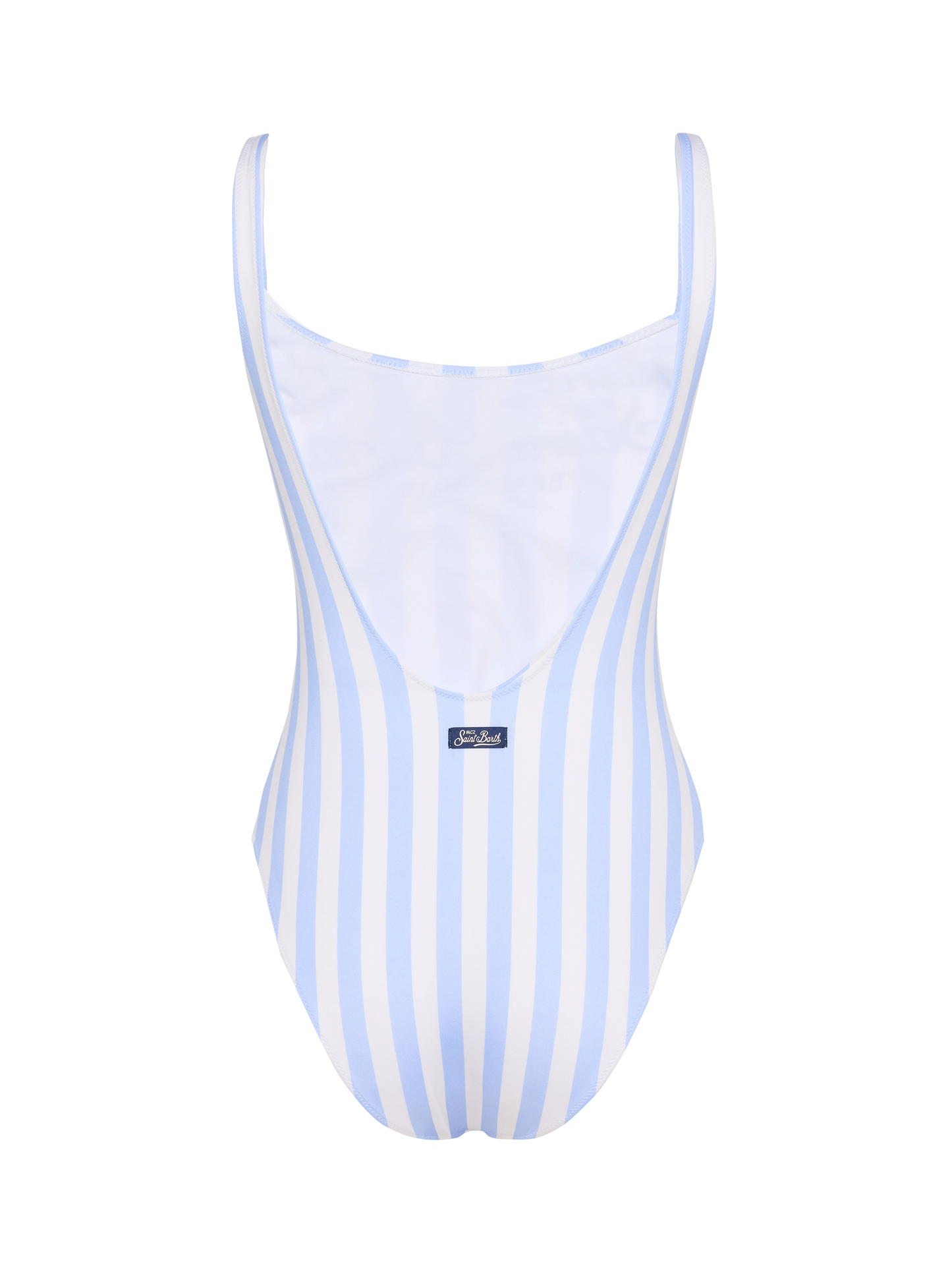 Lora scoopback one-piece swimsuit with striped print - MC2 Saint Barth