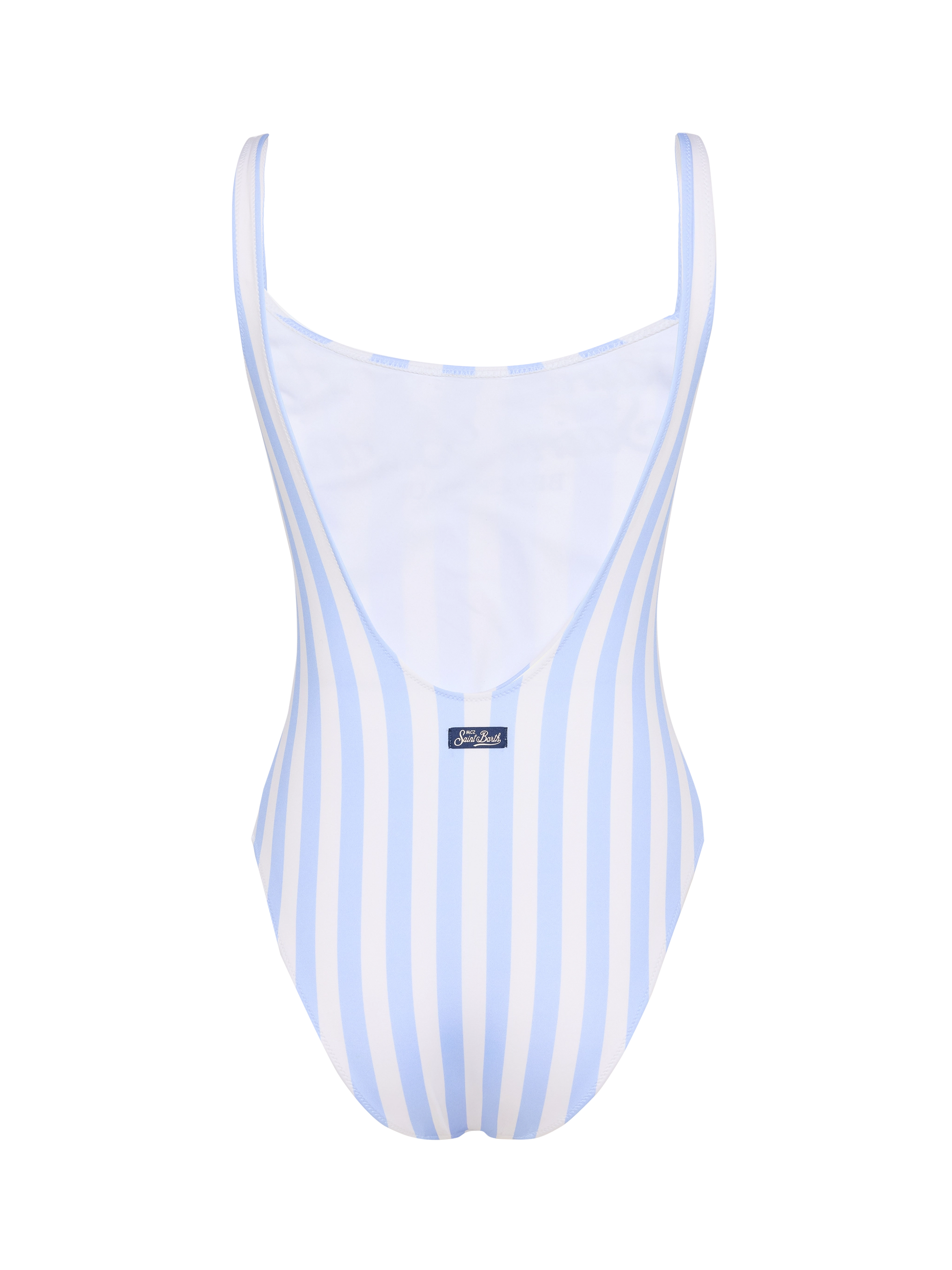 Lora scoopback one-piece swimsuit with striped print - MC2 Saint Barth