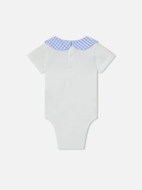 Lou organic cotton bodysuit with Principino embroidery