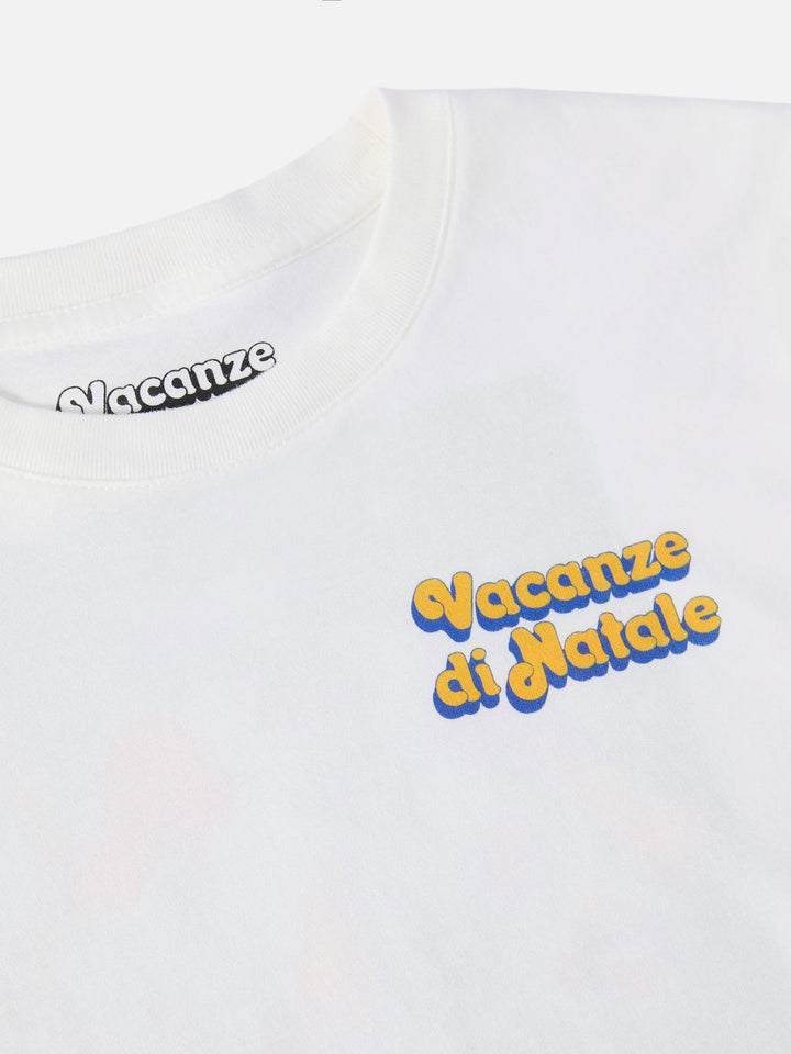 T-shirt Luton in cotone invernale bianco a maniche lunghe con stampa Vacanze di Natale | VACANZE DI NATALE SPECIAL EDITION